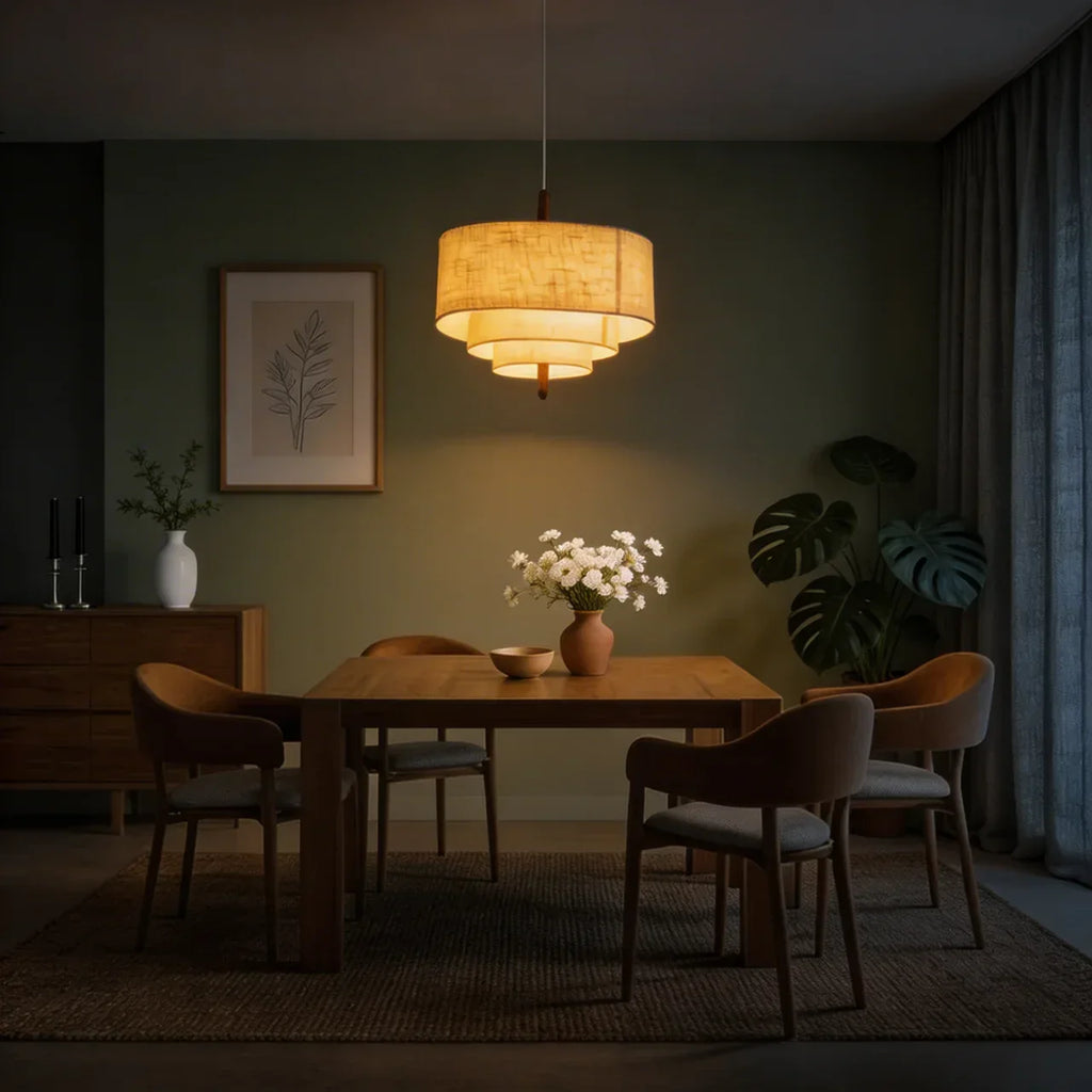 Layered Shade Pendant Light For Indoor Ceiling Mount