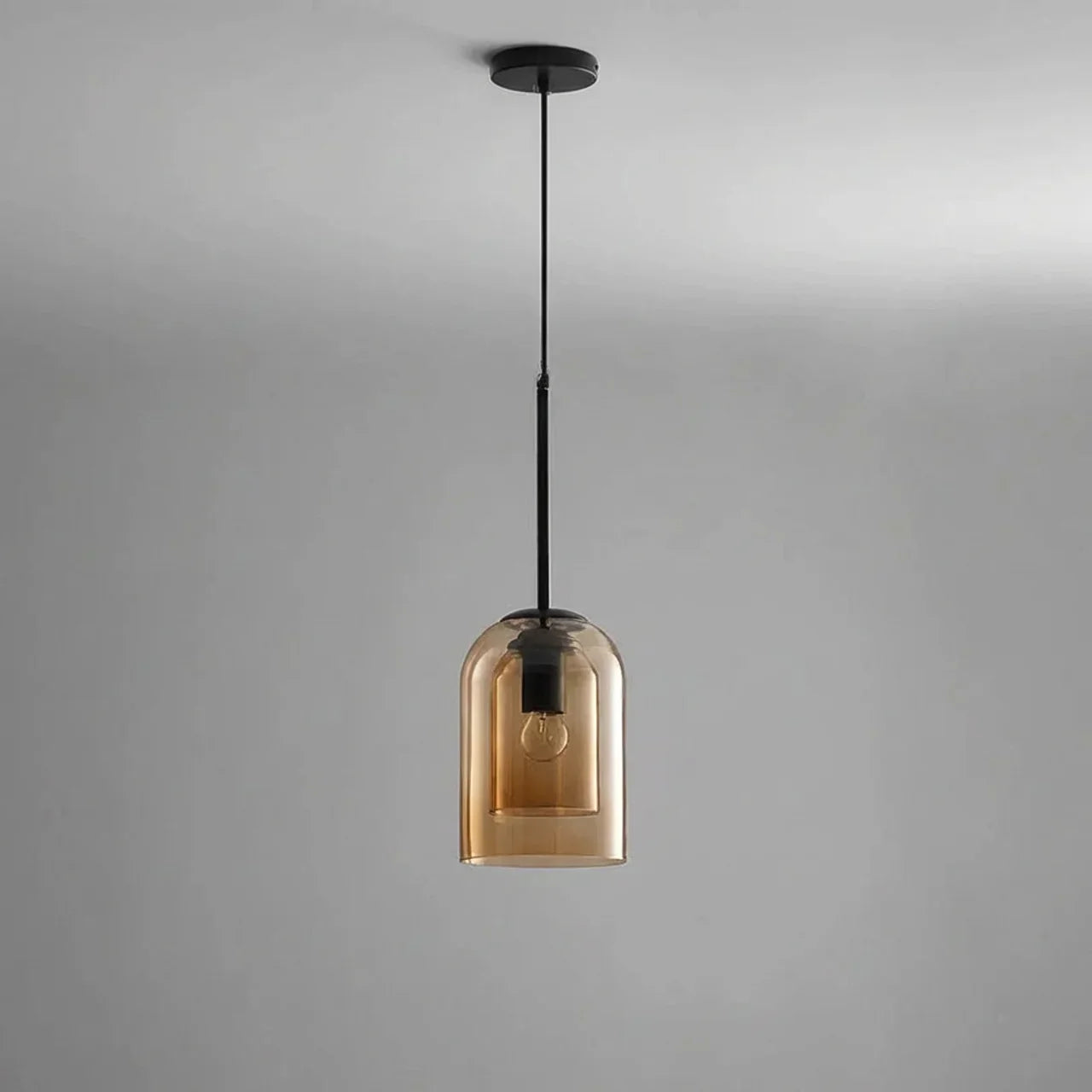 Double Glass Dome Ceiling Pendant Light For Living And Dining Areas