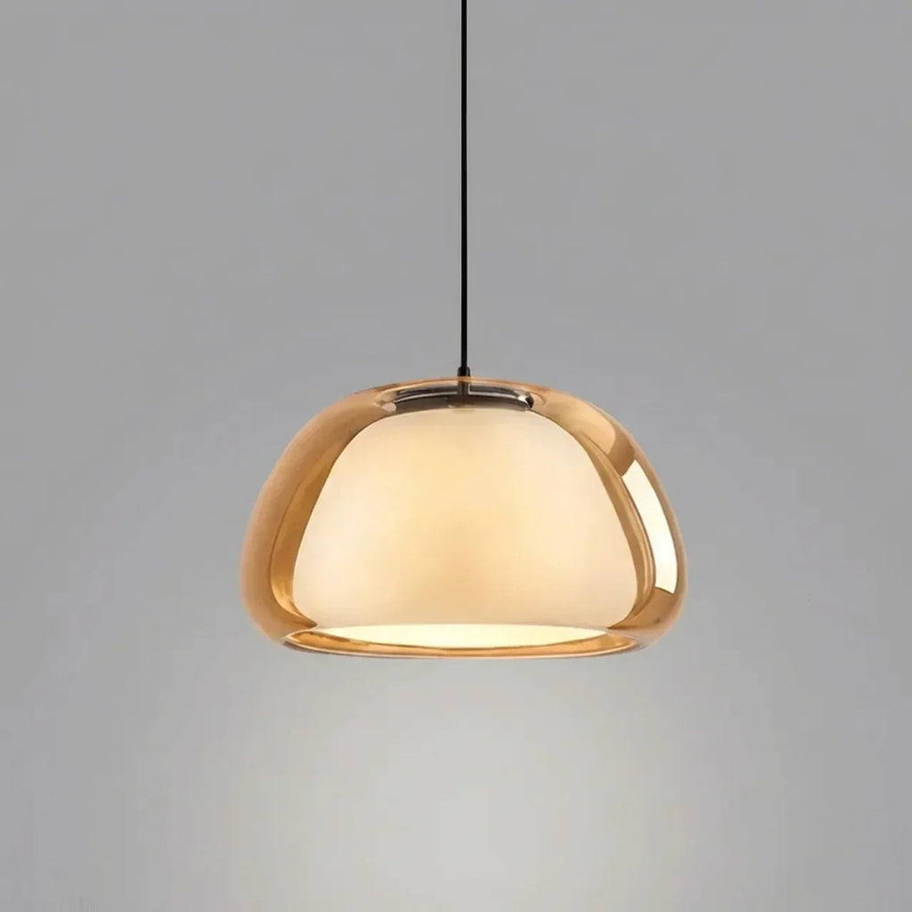 Contemporary Pendant Light With Glass Dome Shade Ceiling