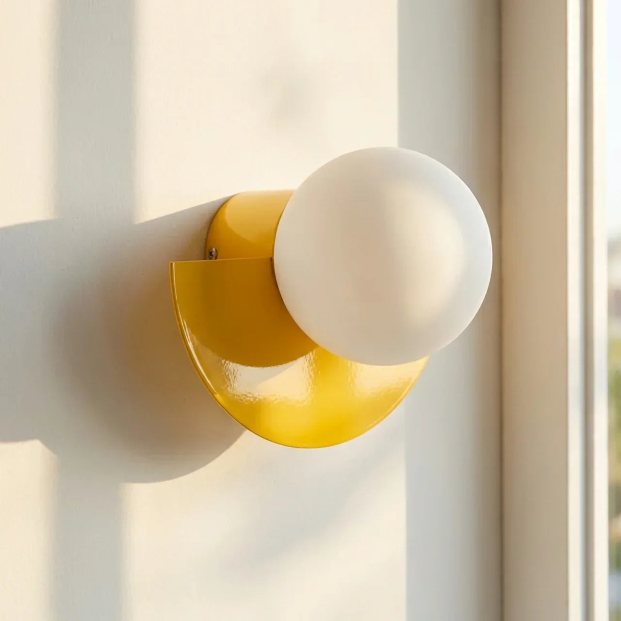 Semi-Circular Metal Wall Sconce With Built-In LED Lighting