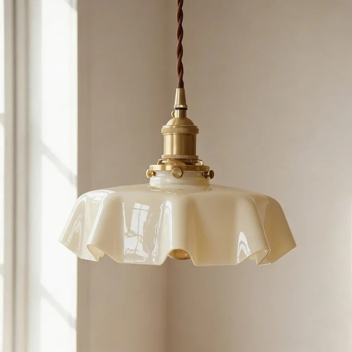 Elegant Draped Glass Art Deco Pendant Light Fixture