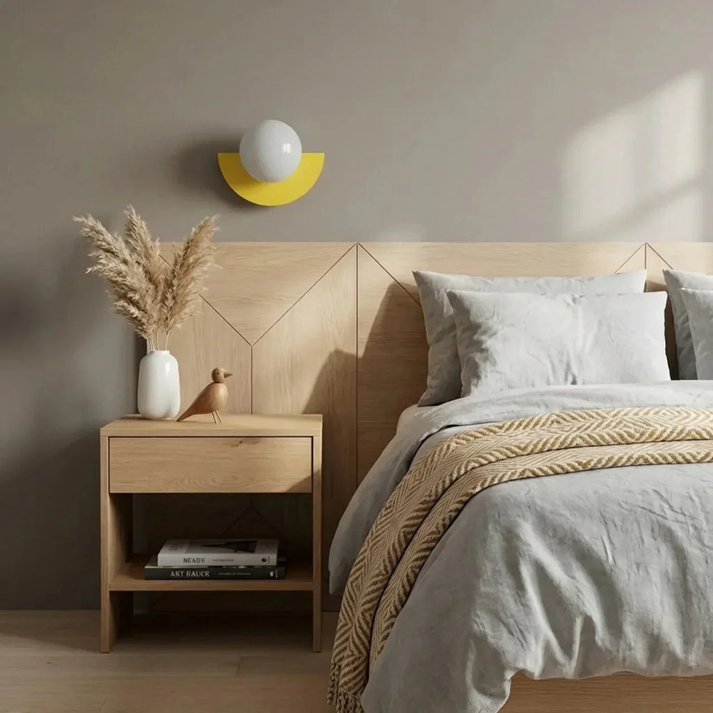 Semi-Circular Metal Wall Sconce With Built-In LED Lighting