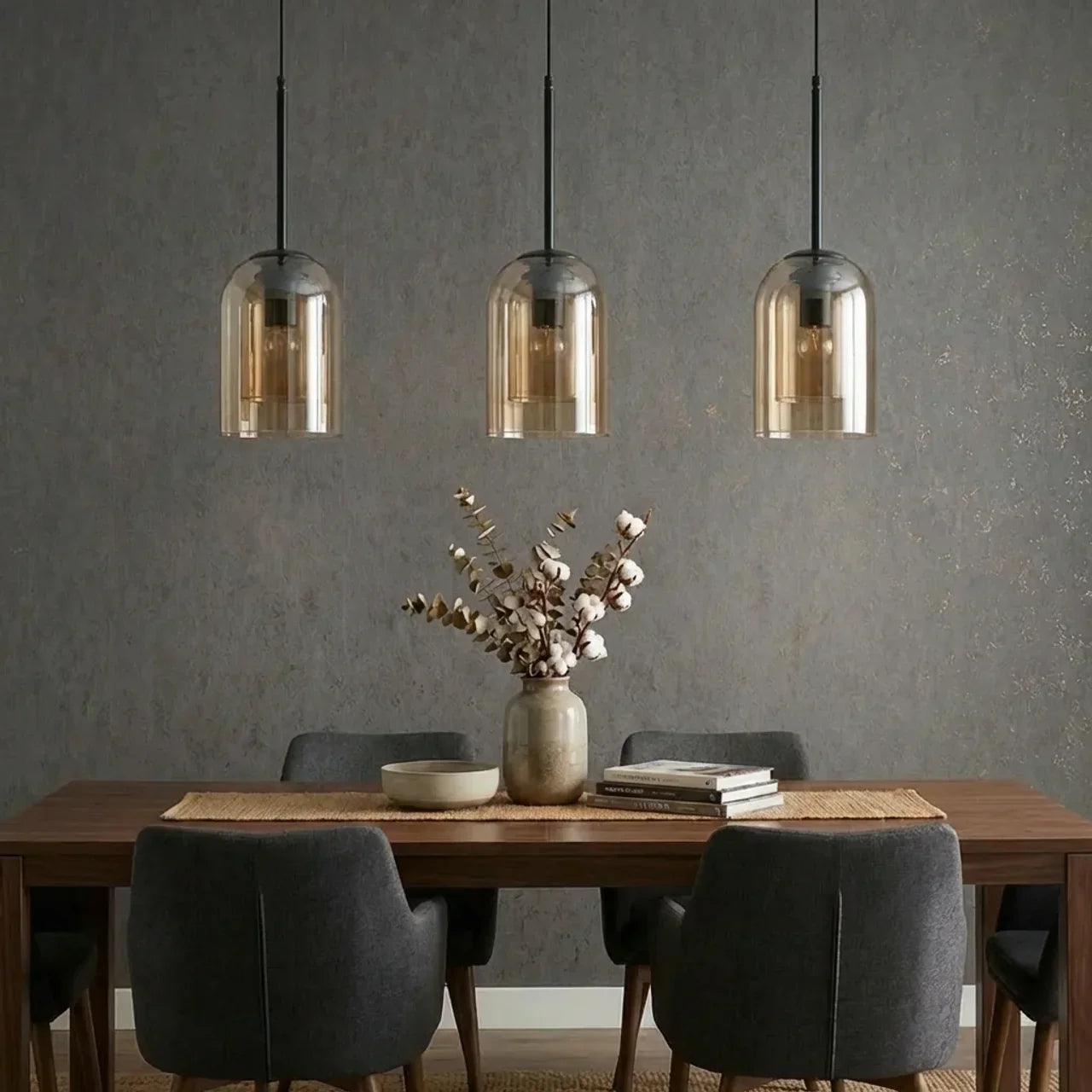 Double Glass Dome Ceiling Pendant Light For Living And Dining Areas