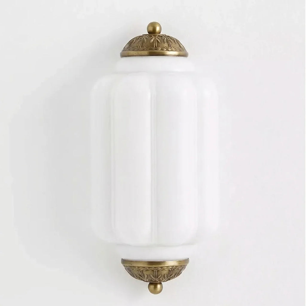 Lámpara de pared empotrada con vidrio opalino, estilo vintage antiguo