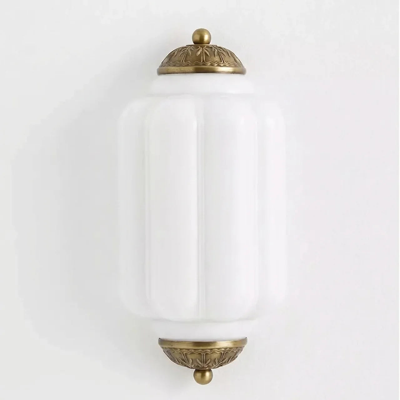 Lámpara de pared empotrada con vidrio opalino, estilo vintage antiguo