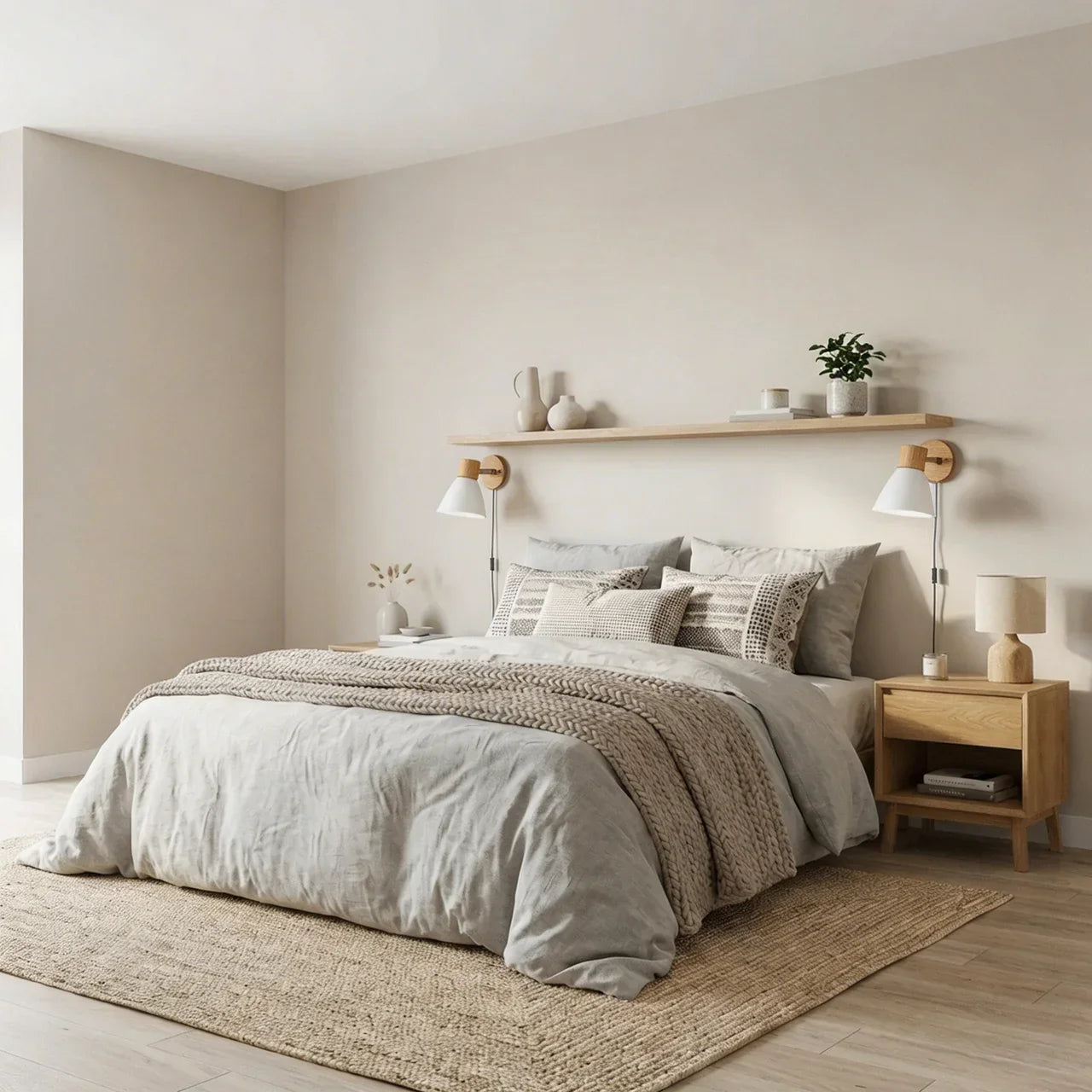 Ayarlanabilir Abajurlu Duvar Lambası, Metal ve Ahşap Montaj