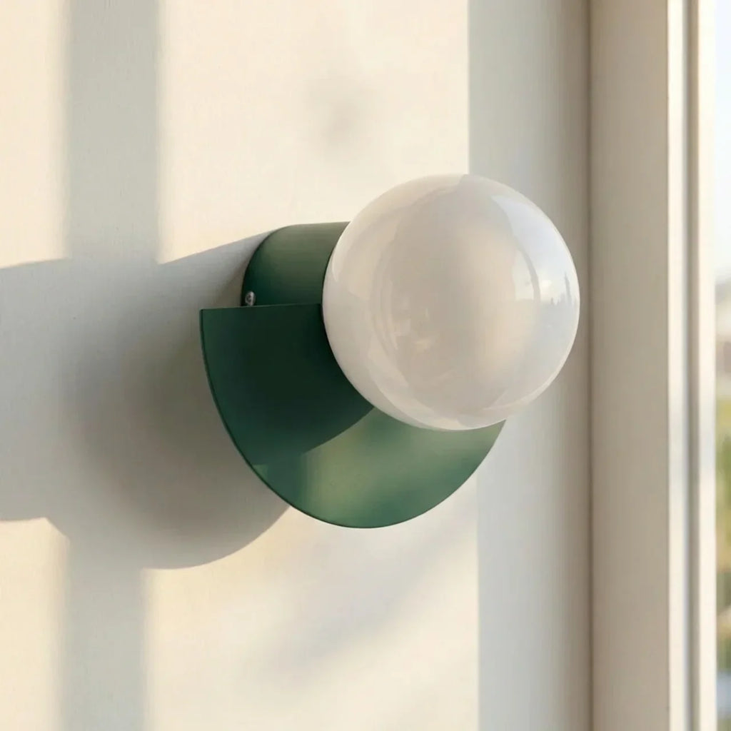Semi-Circular Metal Wall Sconce With Built-In LED Lighting