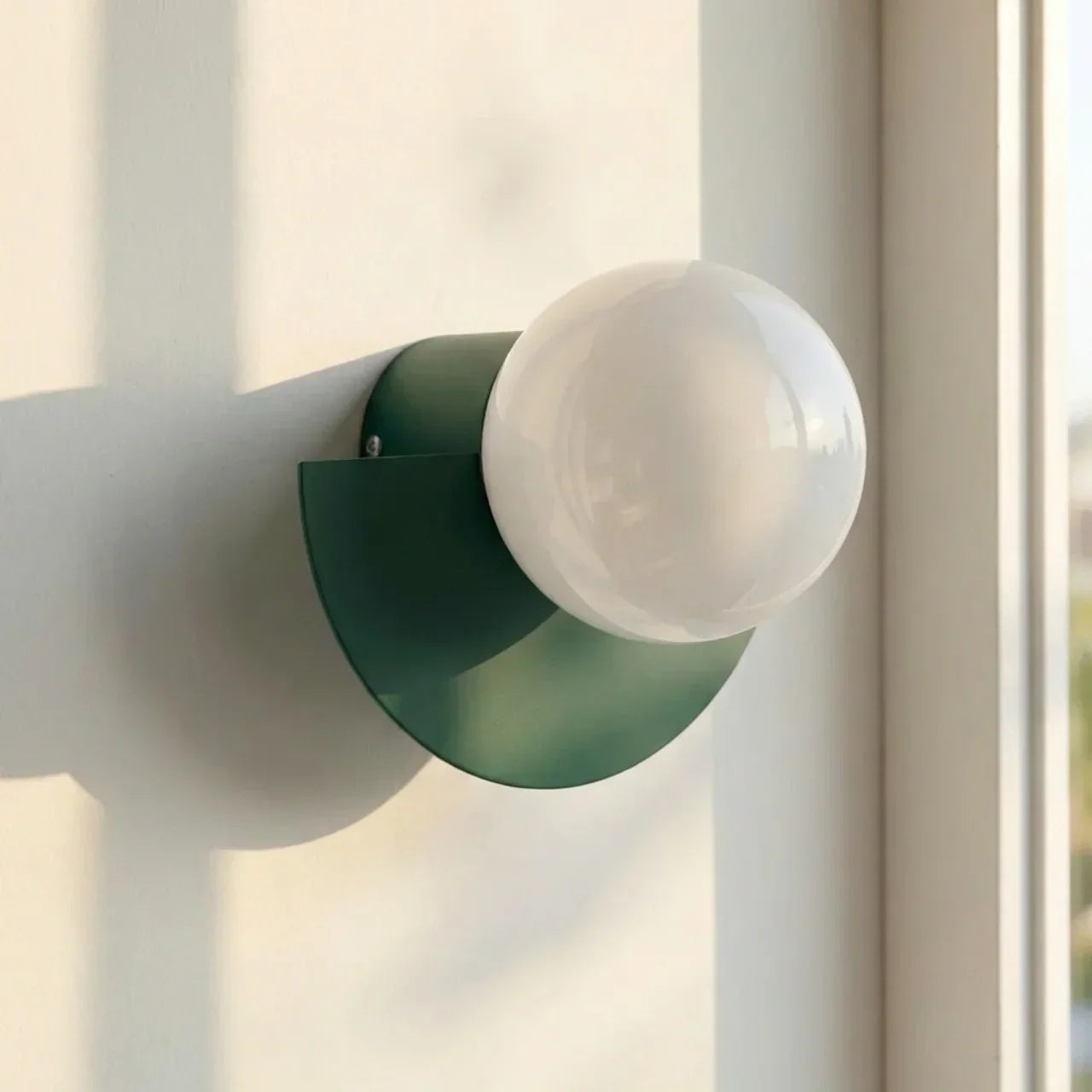 Semi-Circular Metal Wall Sconce With Built-In LED Lighting