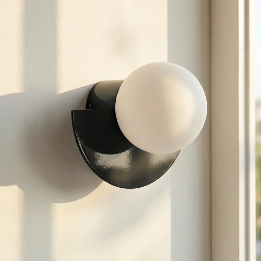 Semi-Circular Metal Wall Sconce With Built-In LED Lighting