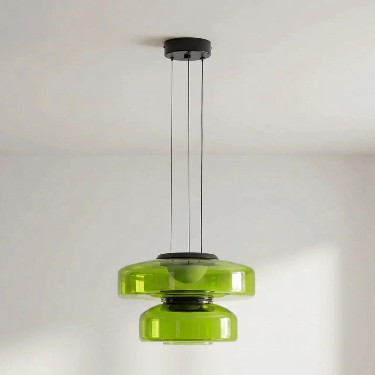 Bauhaus Style Glass Pendant Featuring Integrated LED
