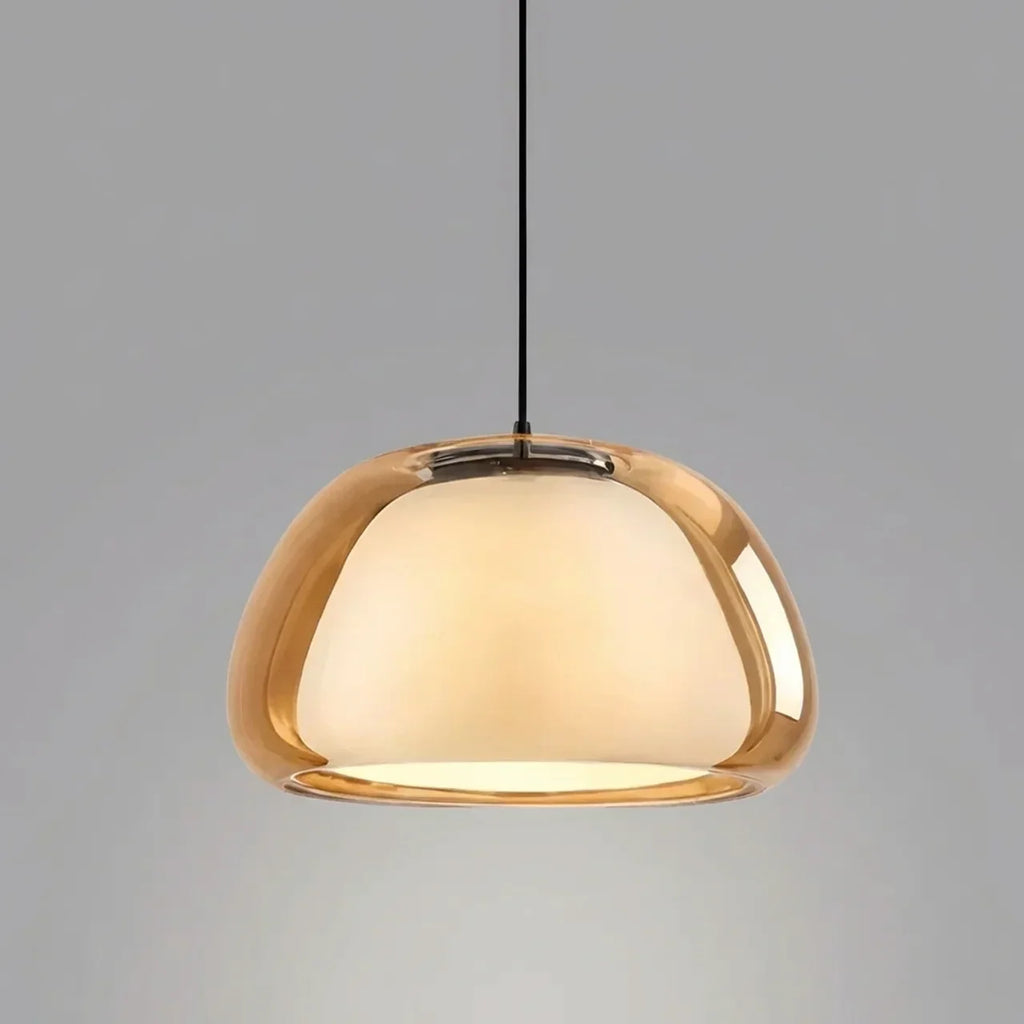 Contemporary Pendant Light With Glass Dome Shade Ceiling