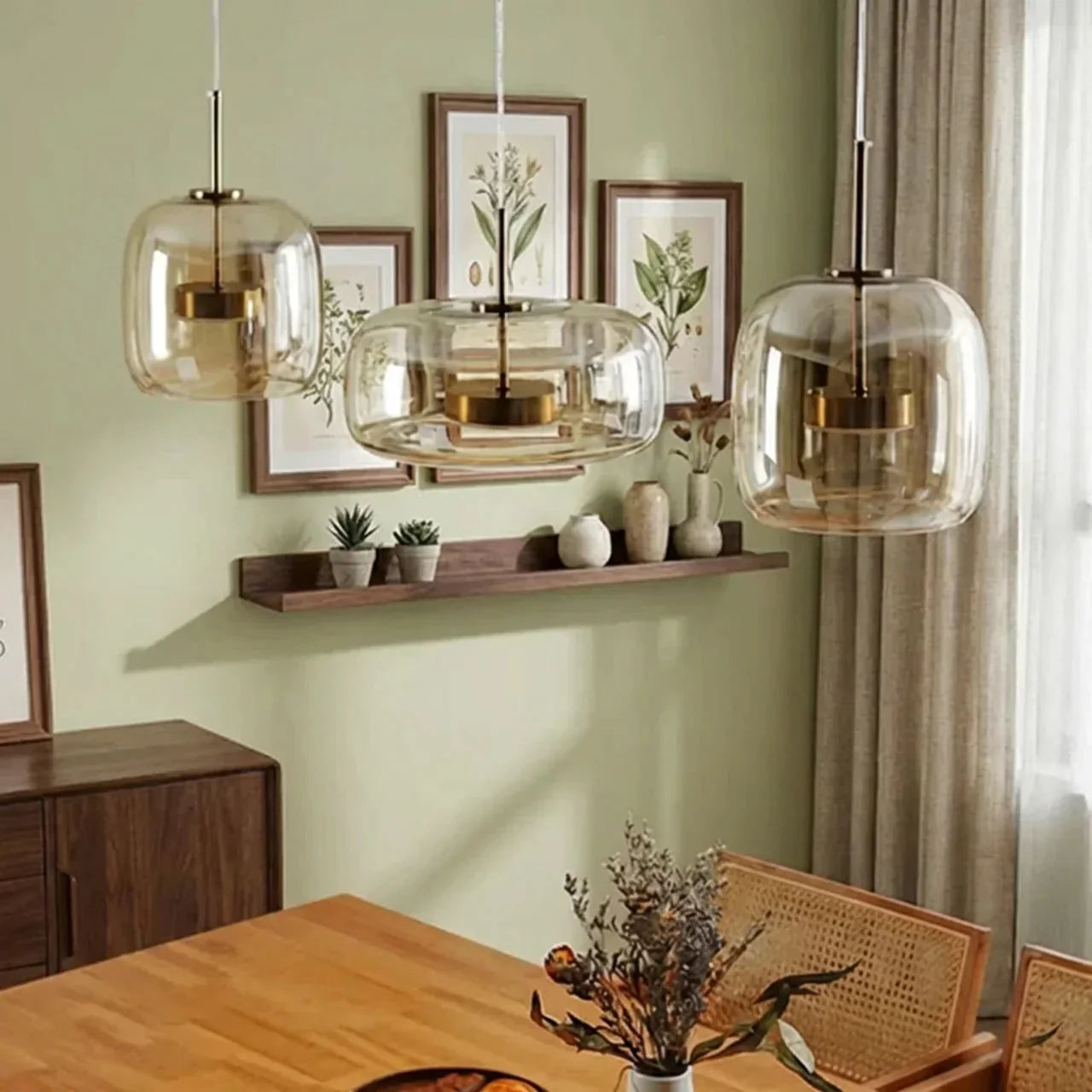 Rauchglas-Pendelleuchte mit integriertem LED-Array