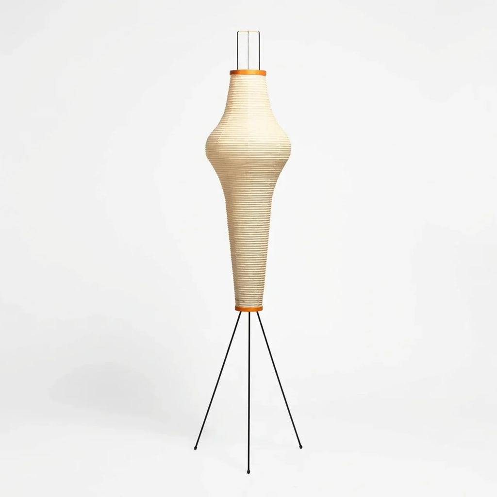 Sochařská stojací lampa s rýžovým papírovým stínidlem v japonském stylu