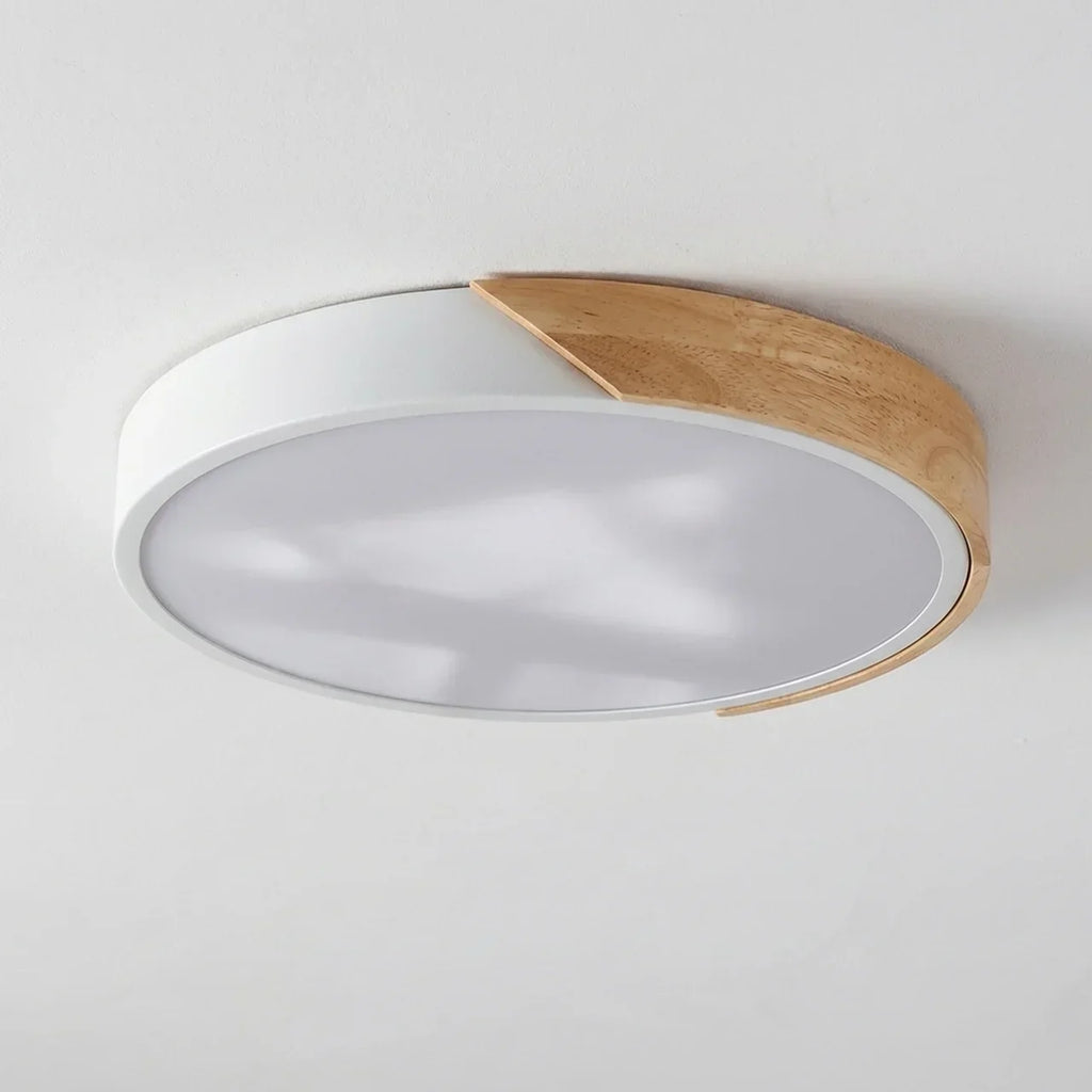 Wooden Round LED Ceiling Light With Flush Mount For Indoor Use