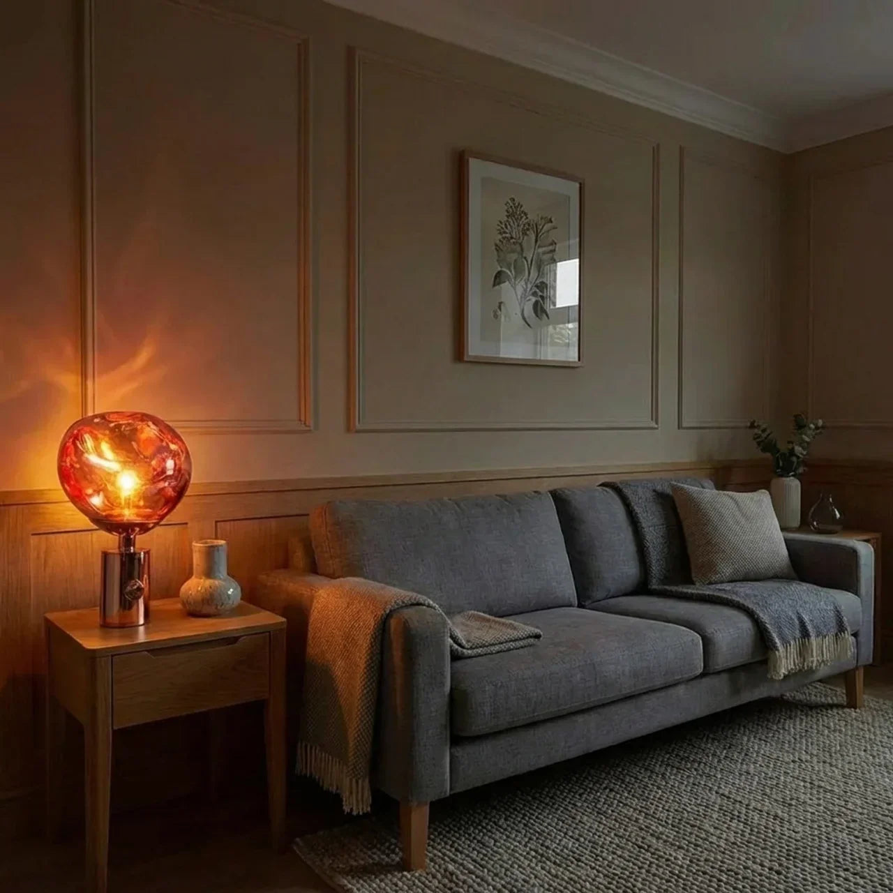 Molten Look akril asztali lámpa beltéri hangulathoz, otthoni dekorációhoz