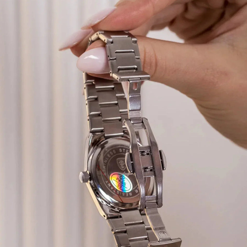 Ceas multifuncțional din lemn de stejar, cuarț, grosime 41 mm