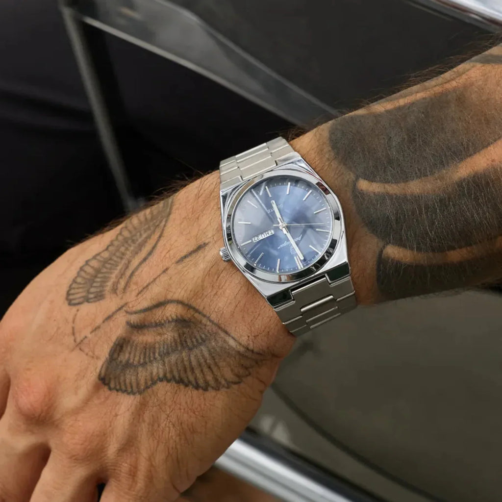 Ceas multifuncțional din lemn de stejar, cuarț, grosime 41 mm