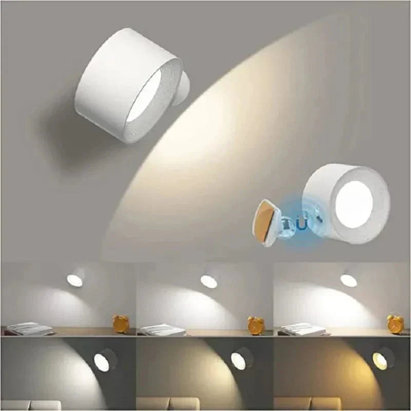 360 Degree USB Rechargeable Wireless Wall Lamp With 3 Brightness Levels For Home Use