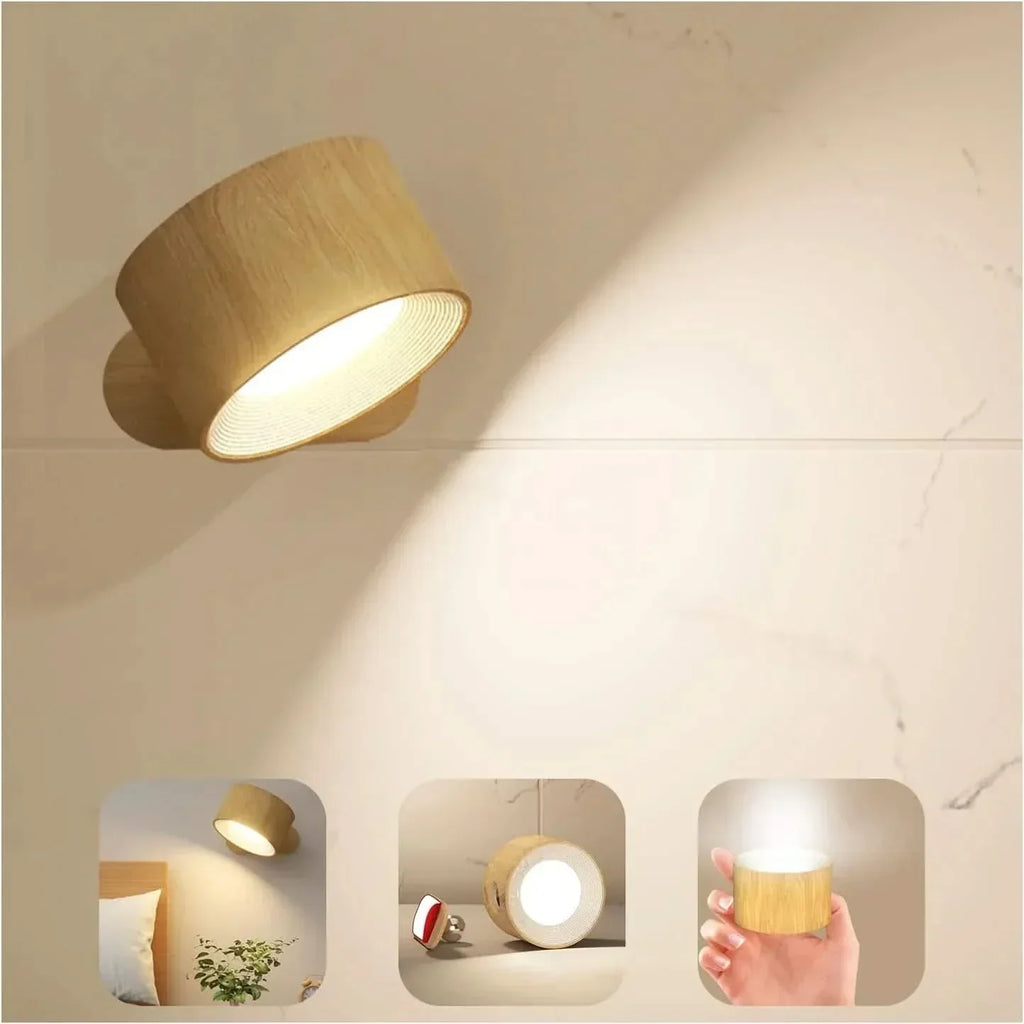 360 Degree USB Rechargeable Wireless Wall Lamp With 3 Brightness Levels For Home Use