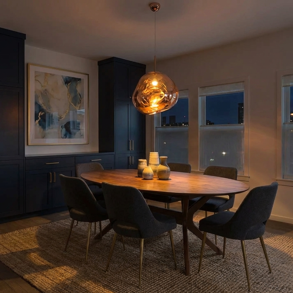 Organická stylová akrylová závěsná lampa pro moderní interiéry