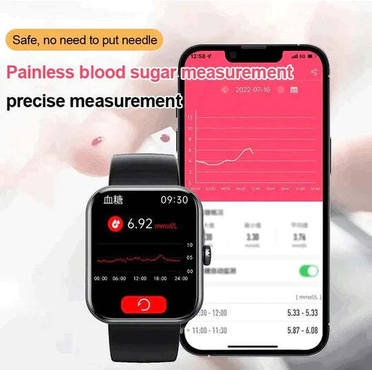 Blodsukkerovervågningssmartwatch | Smartwatch til ikke-invasiv blodsukkertest