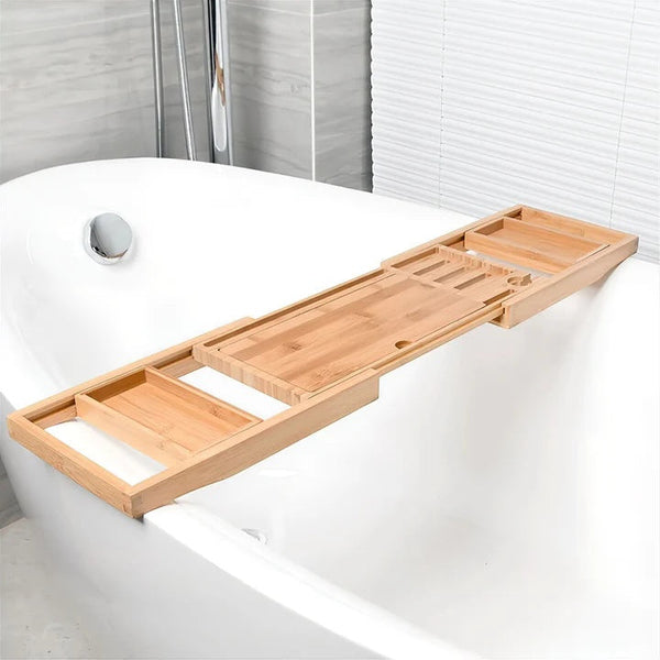 CalmWave Deluxe bambus badebræt med justerbart design til ultimativ afslapning
