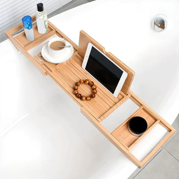 CalmWave Deluxe bambus badebræt med justerbart design til ultimativ afslapning