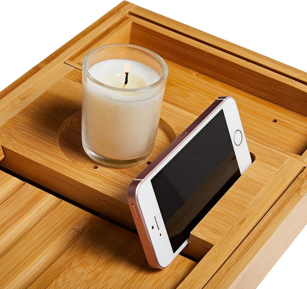 CalmWave Deluxe bambus badebræt med justerbart design til ultimativ afslapning