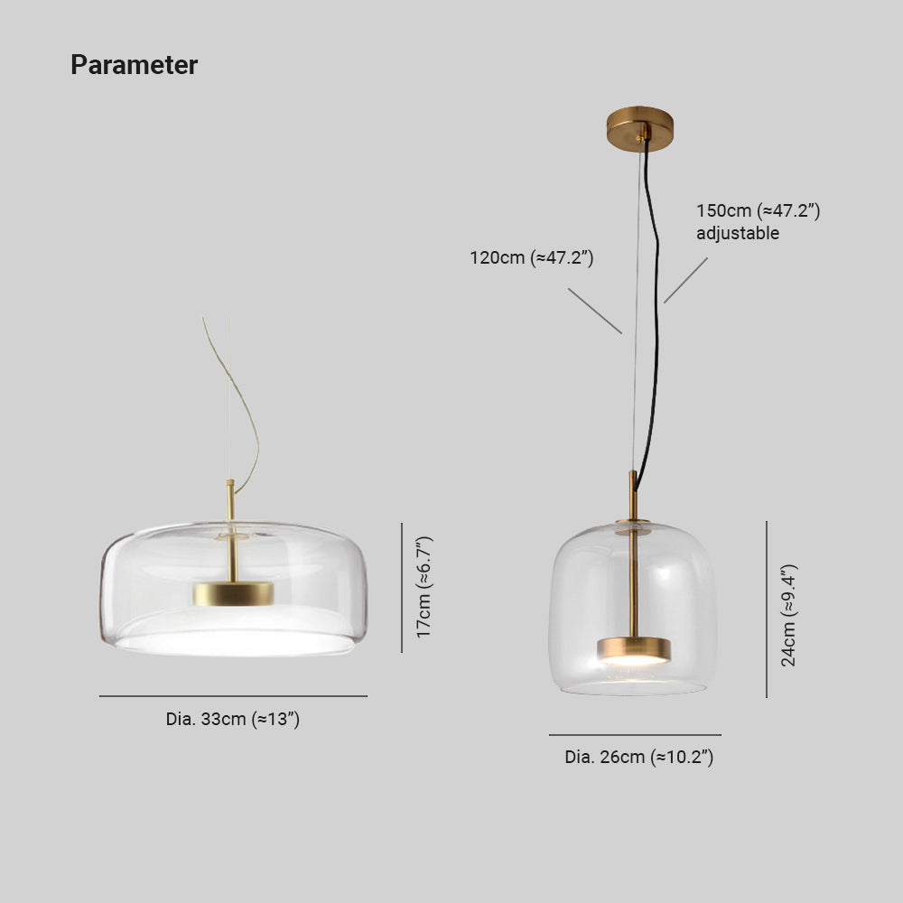Lumira Lámpara Colgante LED Retro en Metal Dorado y Vidrio Ámbar