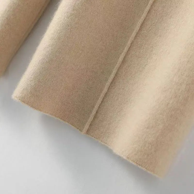 Wool and Cashmere Blend Wide-Leg Trousers for Women with Elastic Waist