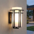 Matt Svart Værbestandig Industriell Vegglampe Med Jern Og Glass LED Lykt Vegglampe