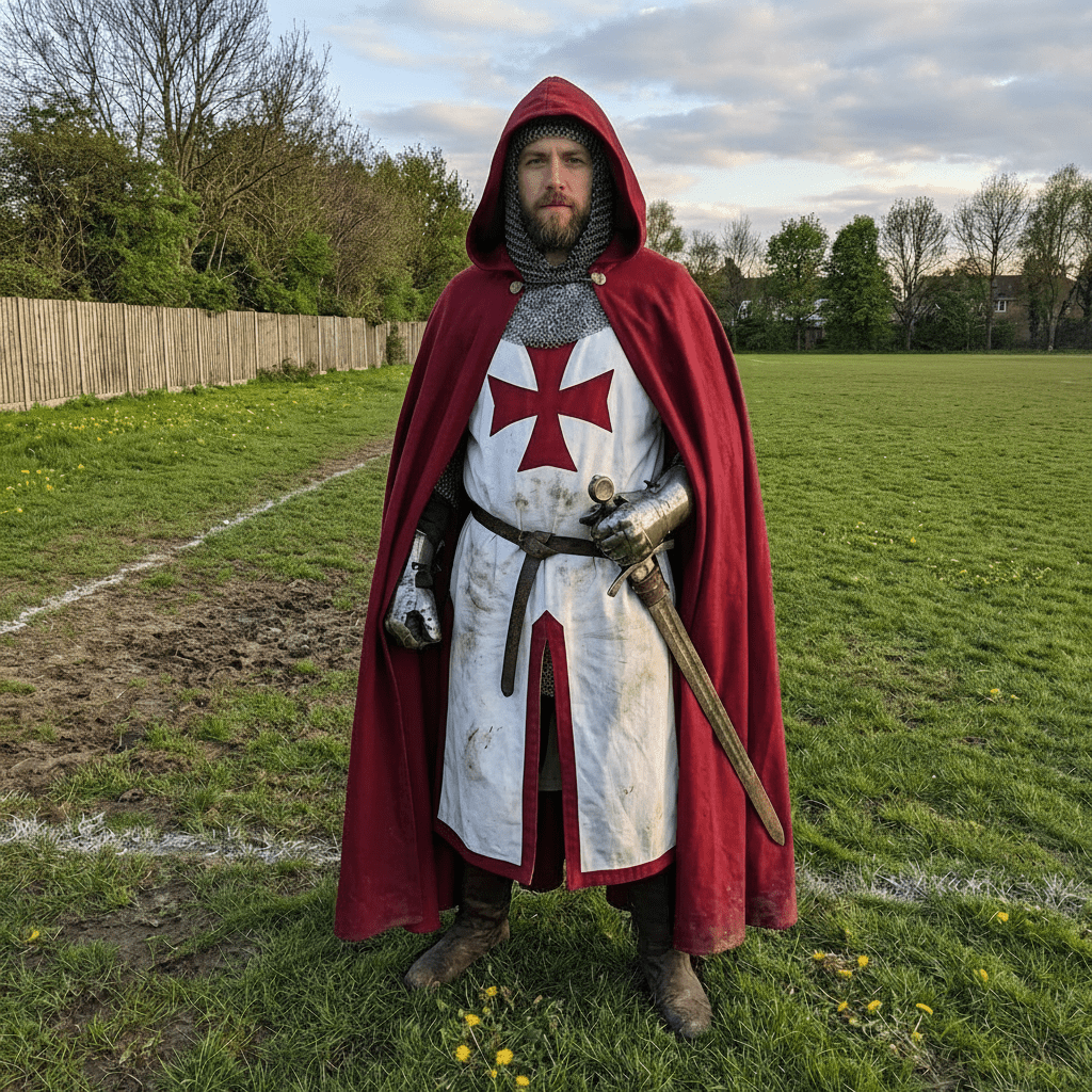 IRONCROSS Leather Belt In Templar Style For Knight Costumes