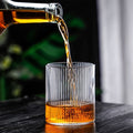 Japanese Style Clear Striped Glass Cup