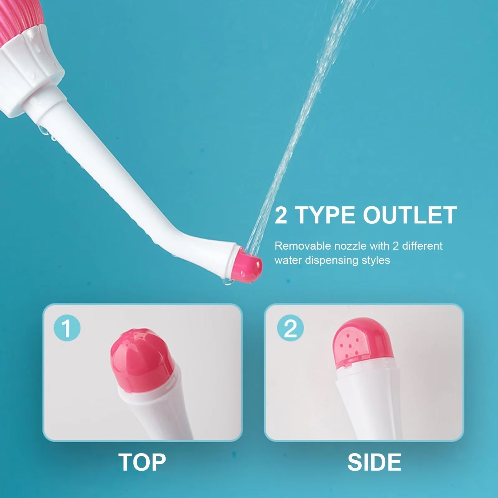 Reisebidet med 500 ml kapasitet og dobbel dyse