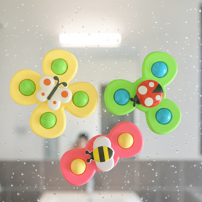 Kiddova Bright Colorful Insect Theme Fidget Spinner For Bath