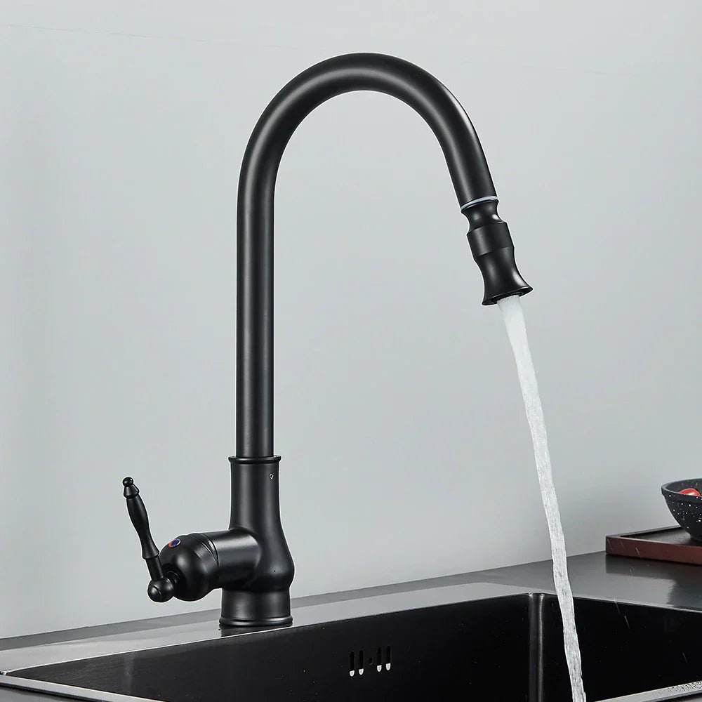 Kitchflow antiek bronzen uittrekbare keukenkraan met sensortouch