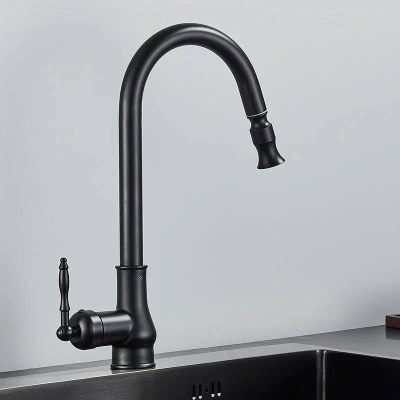 Kitchflow antiek bronzen uittrekbare keukenkraan met sensortouch