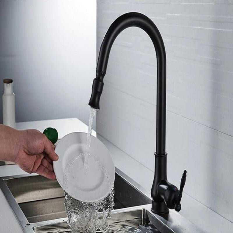 Kitchflow antiek bronzen uittrekbare keukenkraan met sensortouch