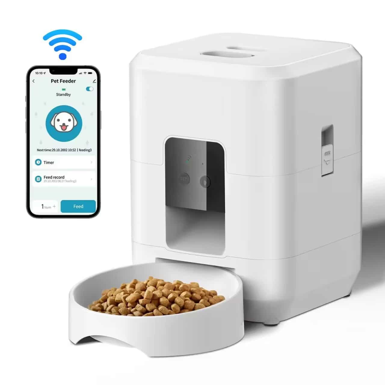 WiFi Smart Pet Feeder With Dual Power For Home Use