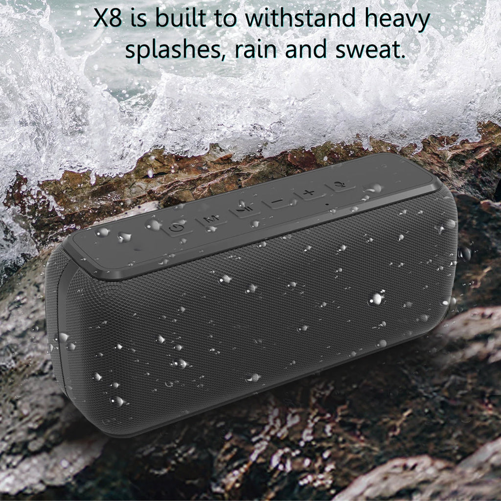 Venkovní reproduktor do každého počasí, 60W, 6600mAh, 15 hodin přehrávání, vodotěsný IPX5, TWS párování