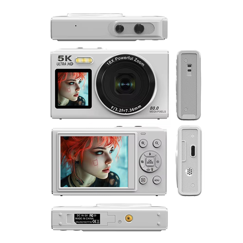 ClikVis dvouobrazovkový fotoaparát s 5K videem, 80MP fotografiemi a 18× zoomem