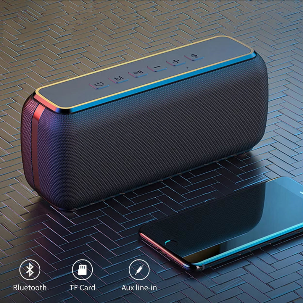 Venkovní reproduktor do každého počasí, 60W, 6600mAh, 15 hodin přehrávání, vodotěsný IPX5, TWS párování