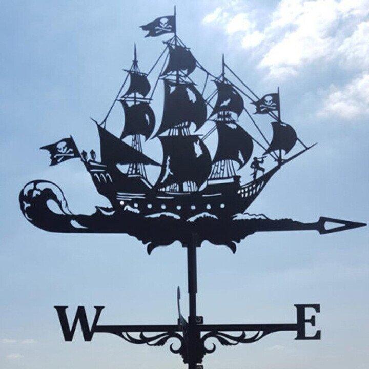 Weather Vane In Metal Construction With Animal Silhouette For Garden Or Roof