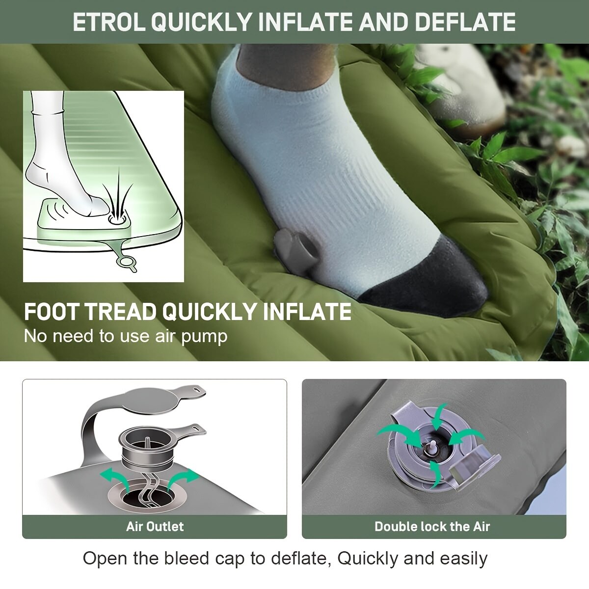 Compact Camping Air Mattress With Built In Foot Pump