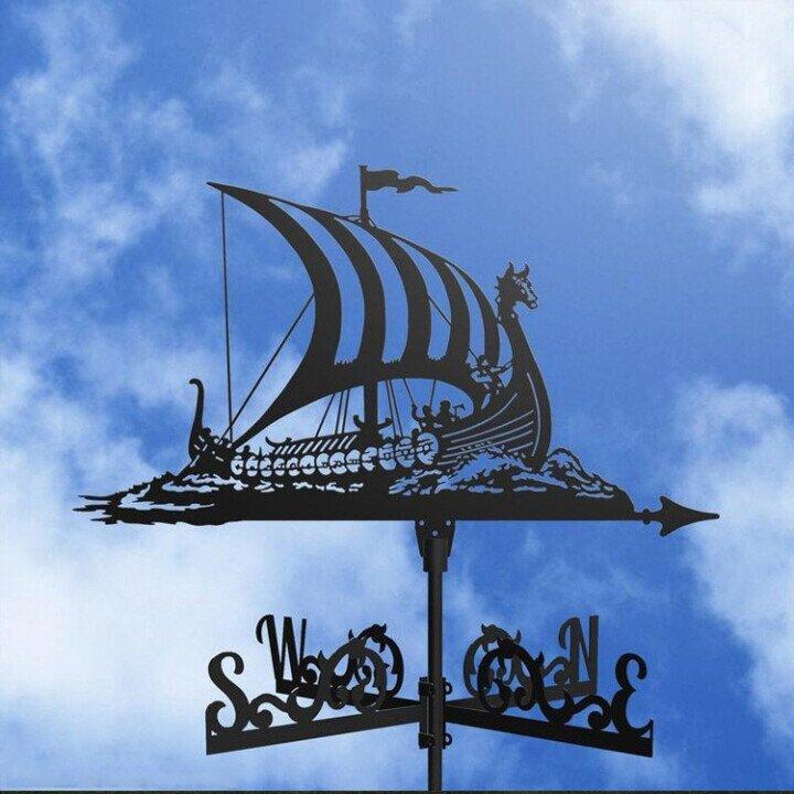 Weather Vane In Metal Construction With Animal Silhouette For Garden Or Roof