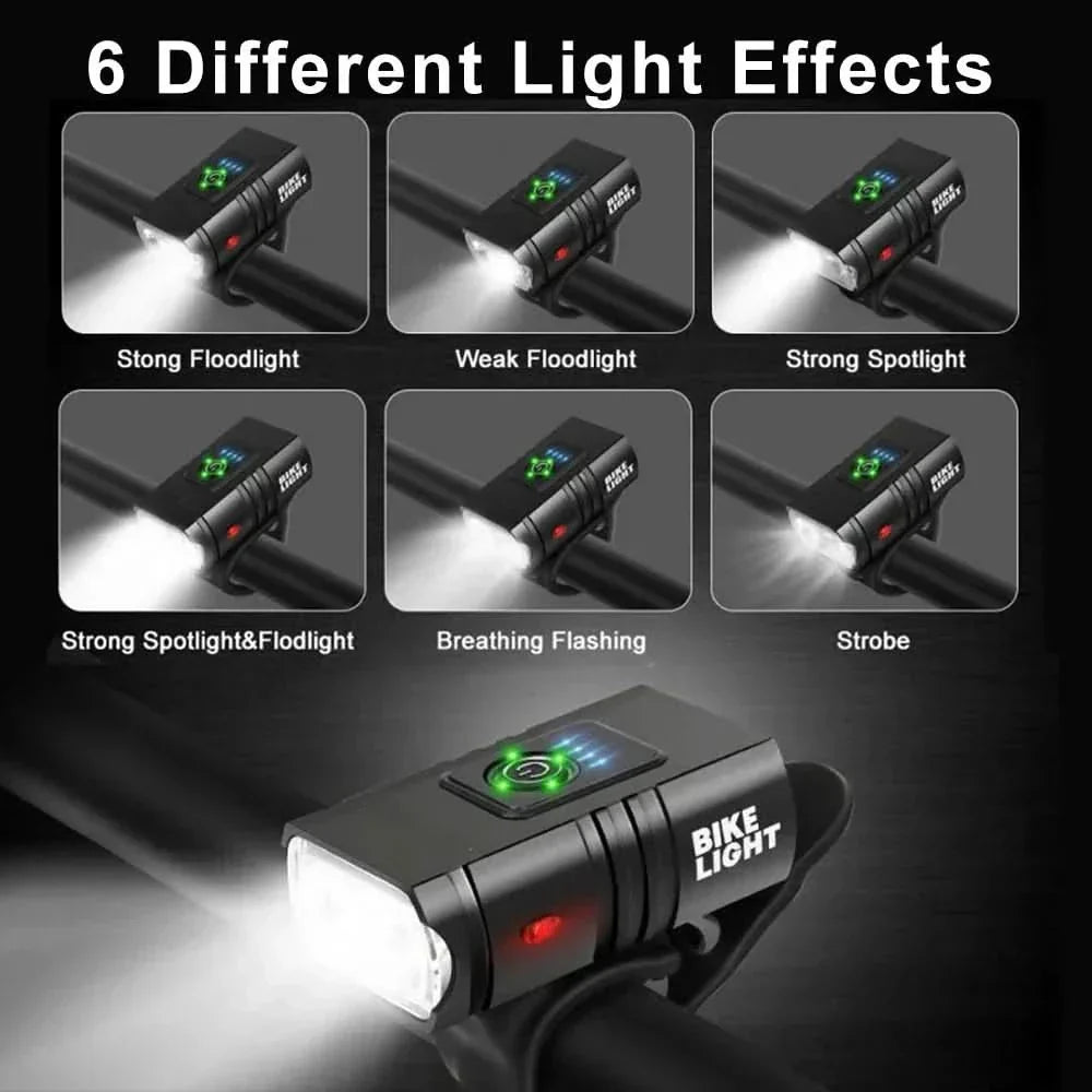 Rechargeable USB Bike Light 1500 Lumens for Night Visibility