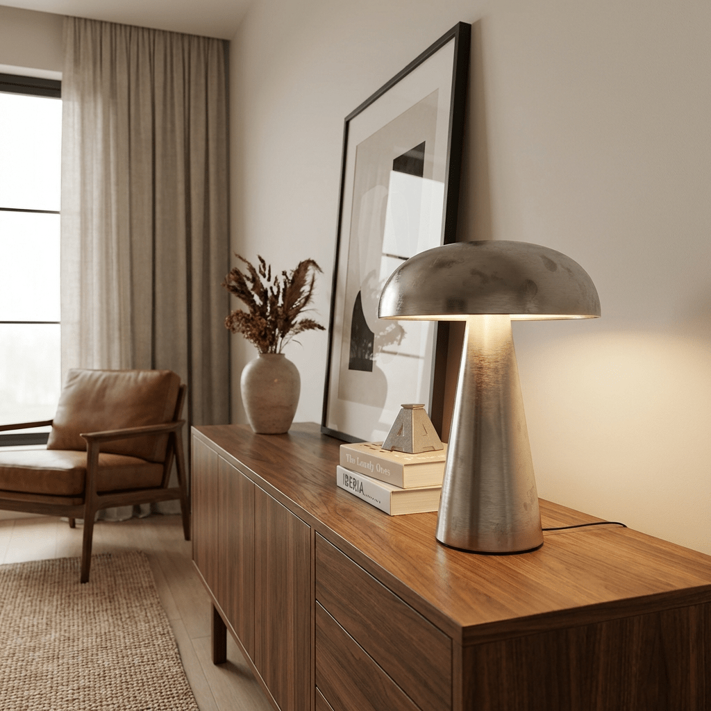 Trådløs LED Bordlampe Med Retro Sopp Touchlampe For Soverom Og Skrivebord