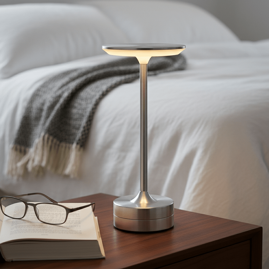 Oppladbar Trådløs LED Bordlampe Med Touchkontroll For Soverom Og Spisestue