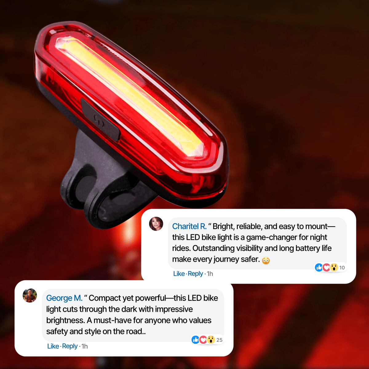 Lampe de vélo LED rechargeable Lightup pour une visibilité maximale