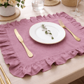 LINENBLOOM Linen Napkin With Ruffle Edge For Timeless Tables
